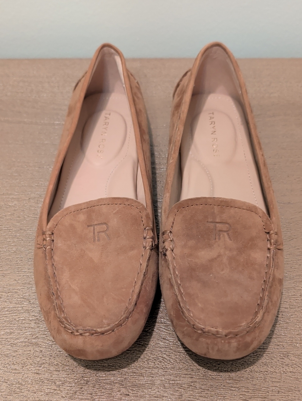 Taryn Rose Tan Suede Moccasin Loafers